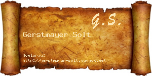 Gerstmayer Solt névjegykártya