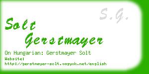 solt gerstmayer business card